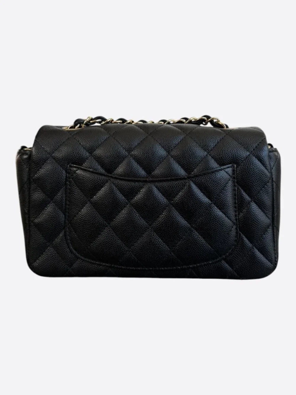 Chanel Black Caviar Quilted Mini Rectangular Flap Bag